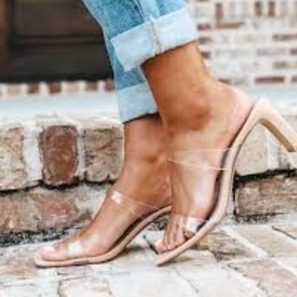 Chinese Laundry Yanti Clear Strap Heels - Picture 1 of 4